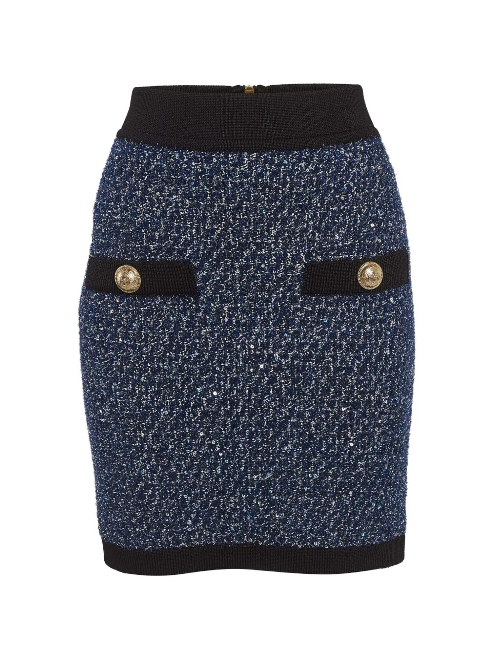 Balmain Pre-Owned tweed pencil mini skirt - Blu