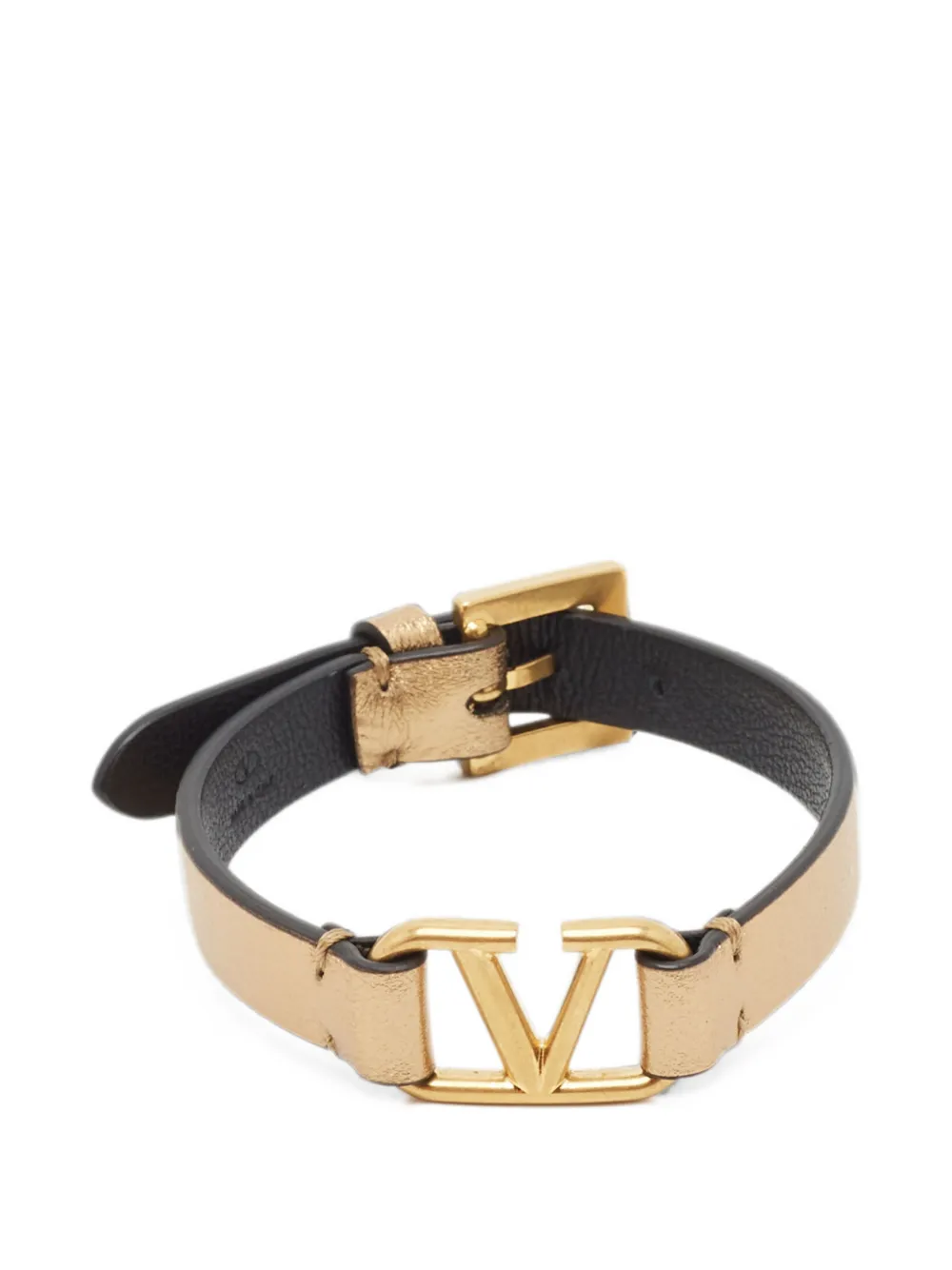 Valentino Garavani Pre-Owned VLogo leather bracelet - Oro