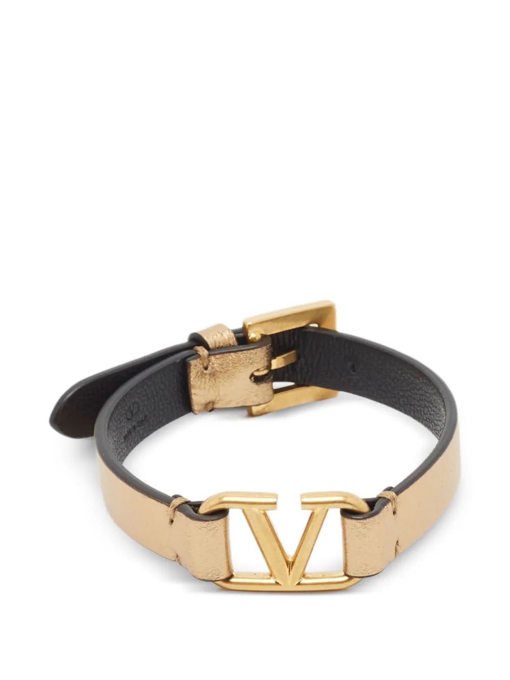 Valentino Garavani Pre-Owned VLogo leather bracelet - Oro