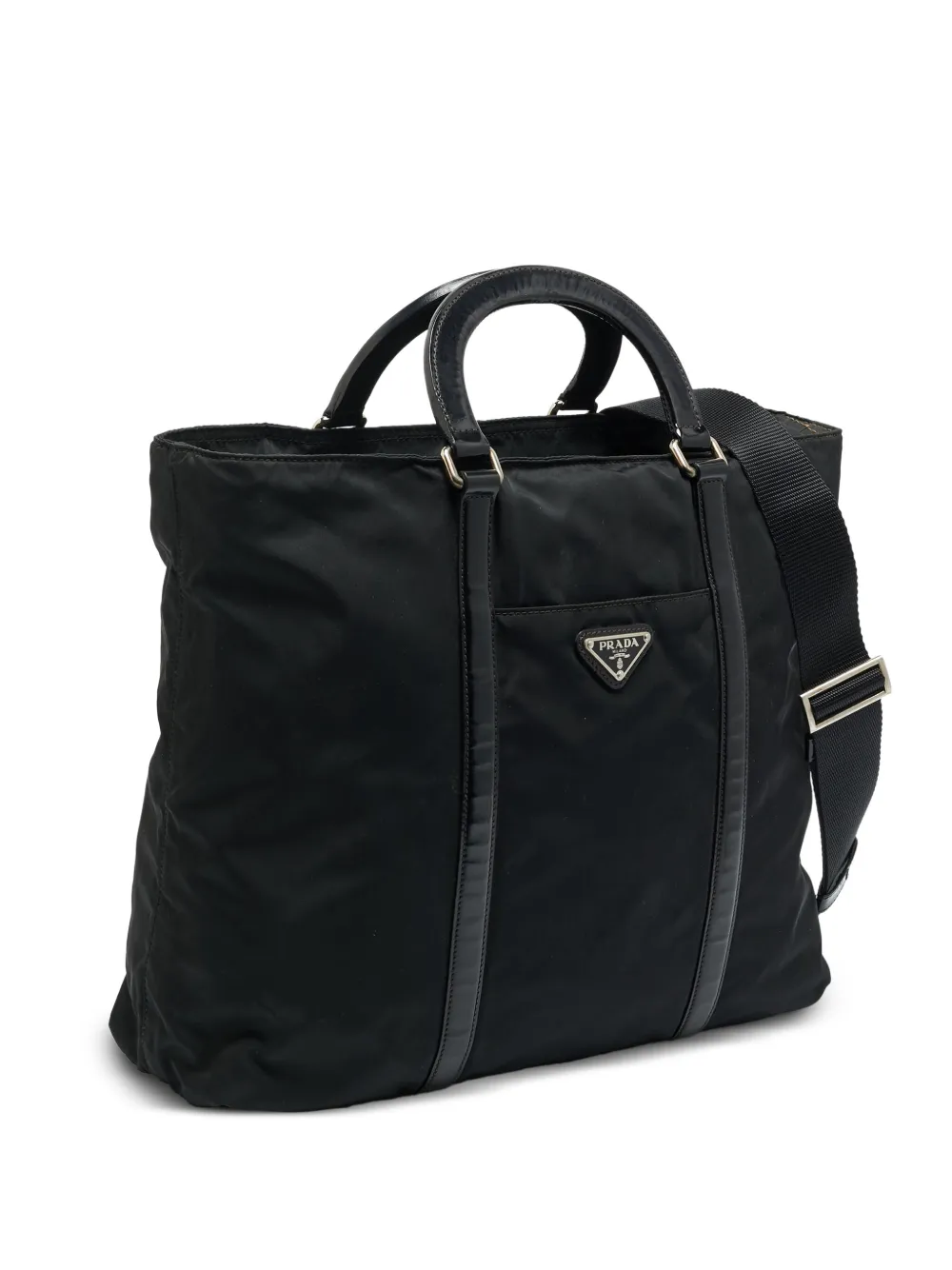 Prada Pre-Owned top-handles logo-detail tote bag - Nero