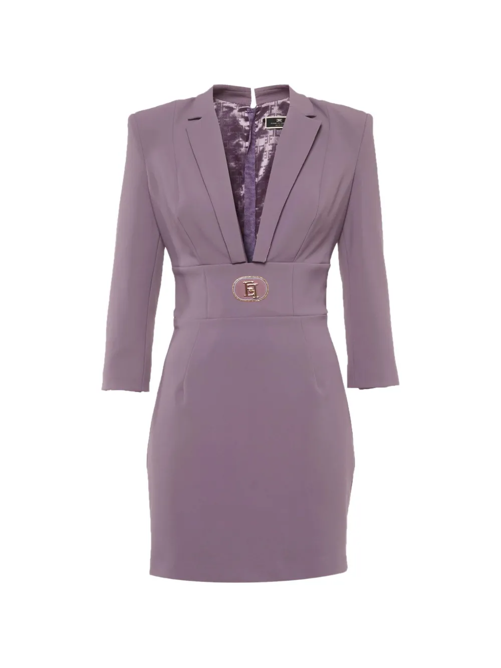 Elisabetta Franchi V-neck crepe mini dress - Viola
