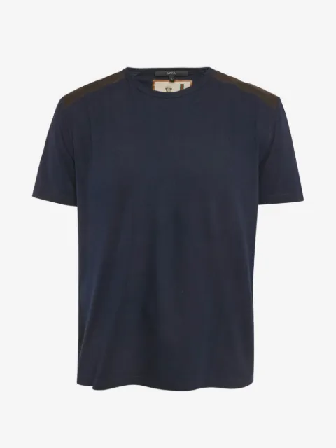 Gucci Pre-Owned leather-trim short-sleeve cotton T-shirt