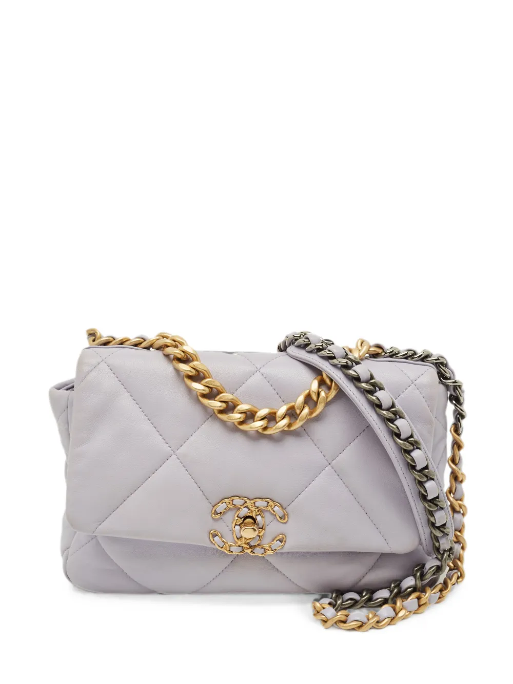 CHANEL Pre-Owned small 19 Flap quilted shoulder bag - Viola