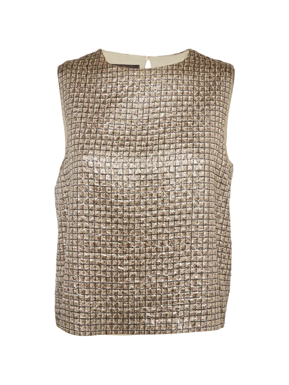 Max Mara jacquard sleeveless top - Oro