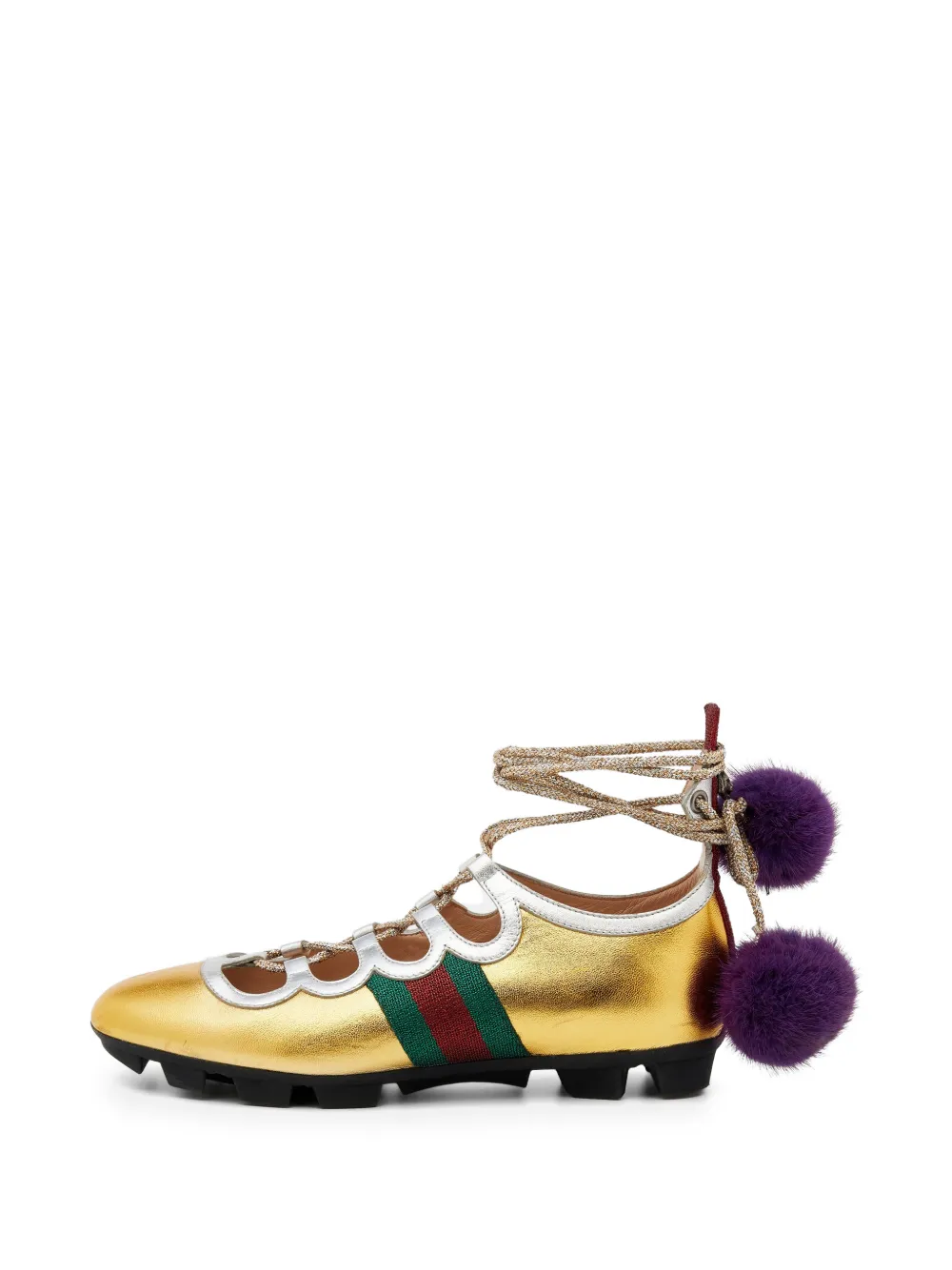 Gucci Pre-Owned Sneakers Titan con pompon - Oro