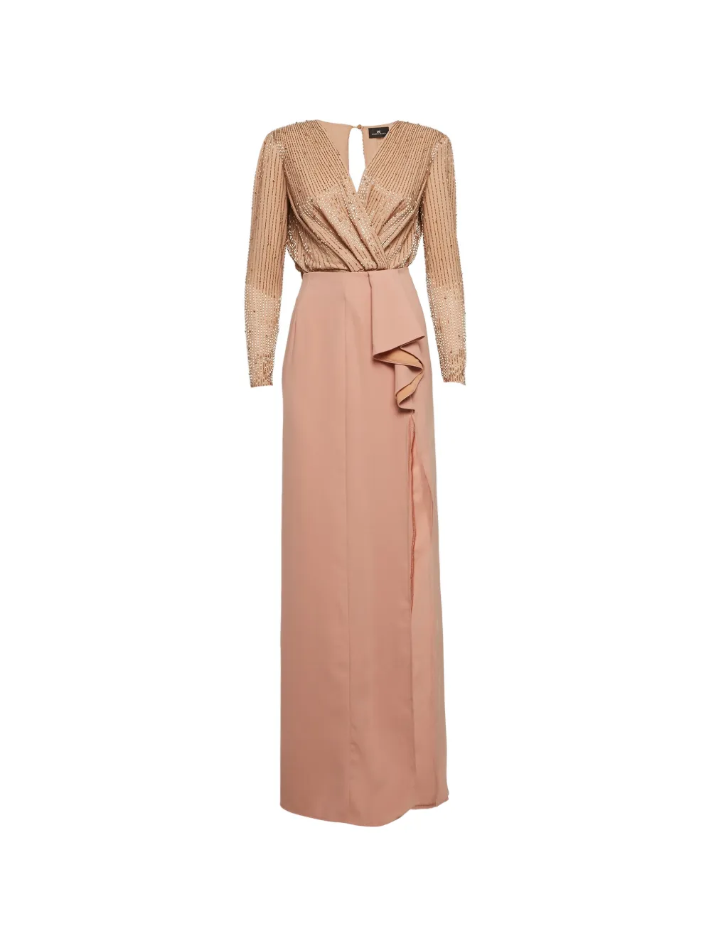 Elisabetta Franchi embellished layered dress - Toni neutri