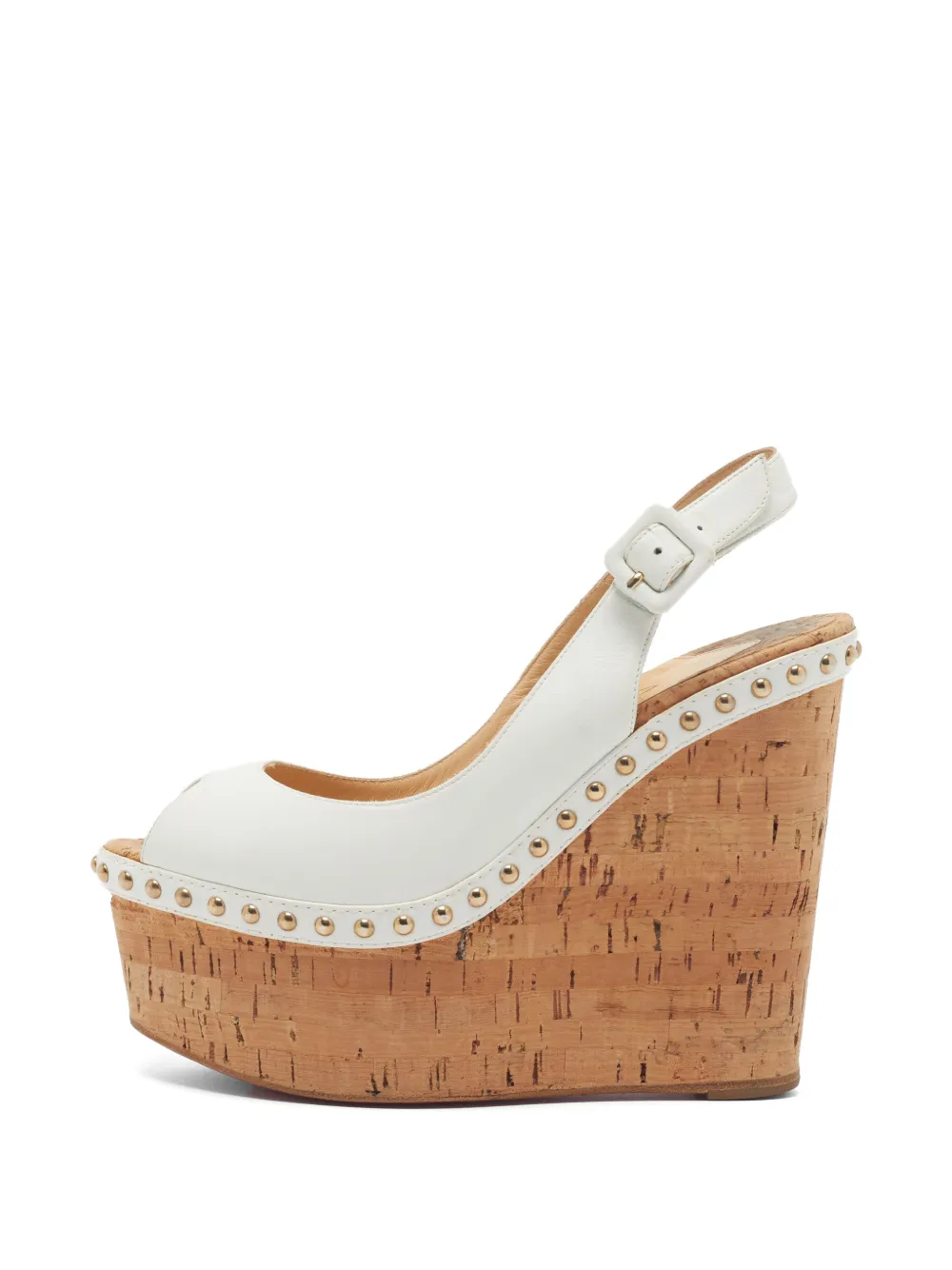 Christian Louboutin Pre-Owned Monico cork platform wedge sandals - Weiß