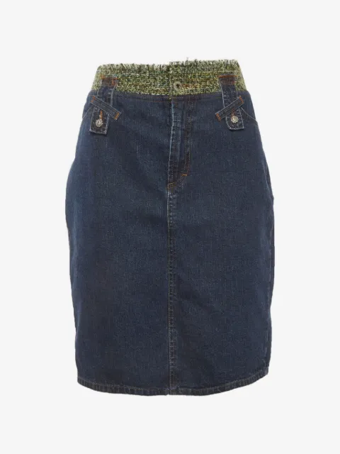 D&G Vintage tweed-panel pencil mini skirt