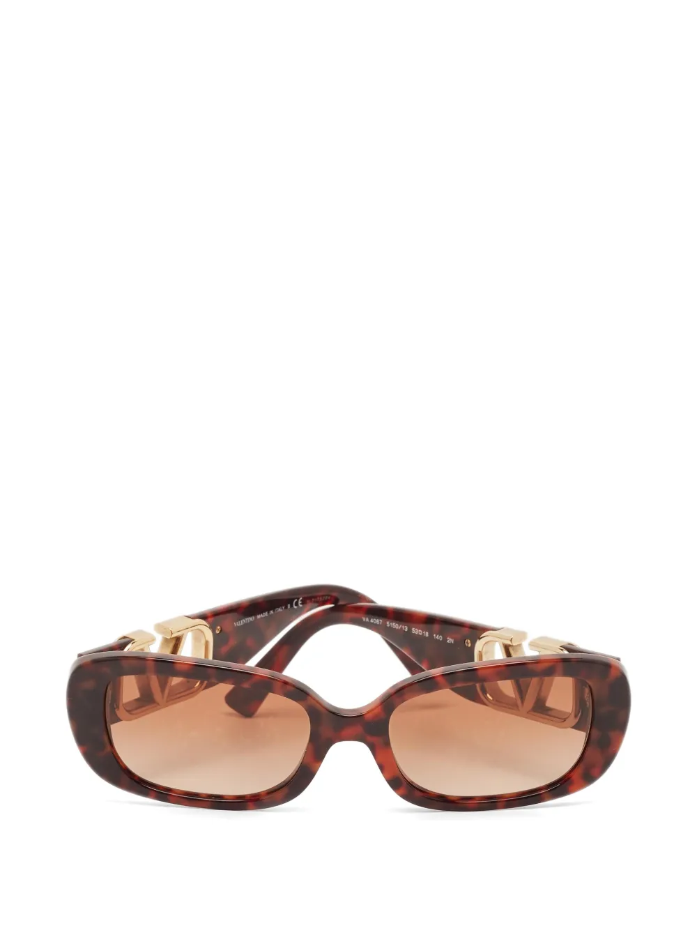 Valentino Garavani Pre-Owned VLogo rectangle-frame sunglasses - Marrone