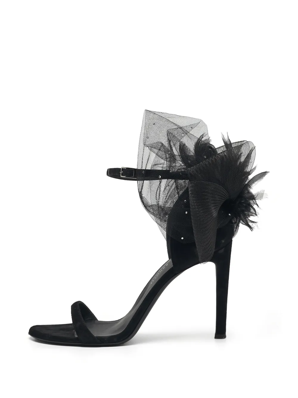 Giuseppe Zanotti Vintage tulle-embellished sandals - Schwarz