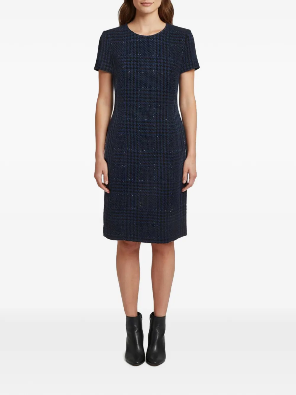 Escada Pre-Owned checkered tweed dress - Blu