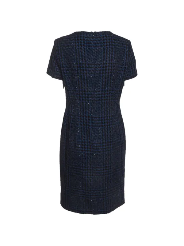 Escada Pre-Owned Checkered Tweed Dress | Blue