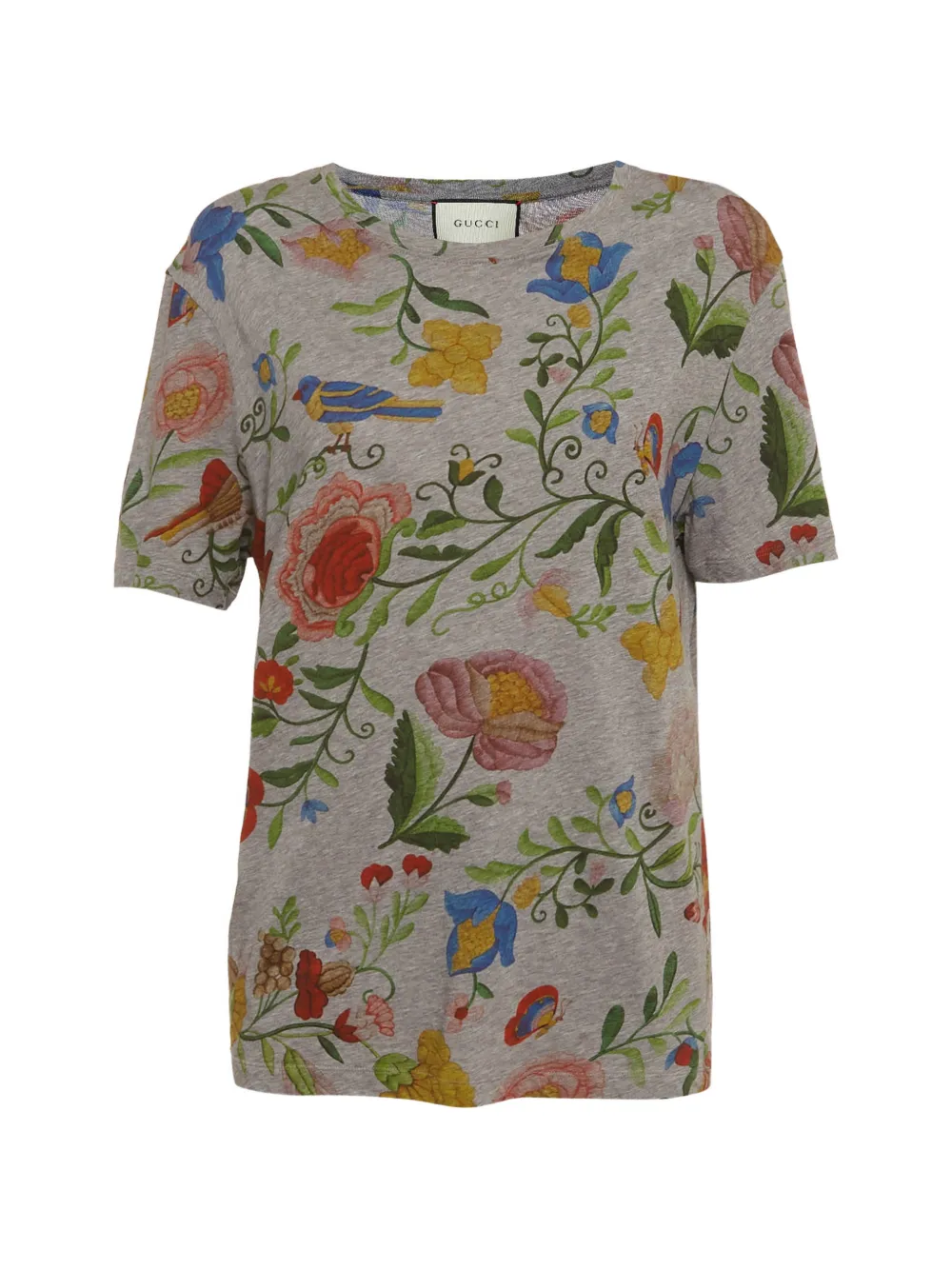 Gucci Pre-Owned floral-print T-shirt - Grigio
