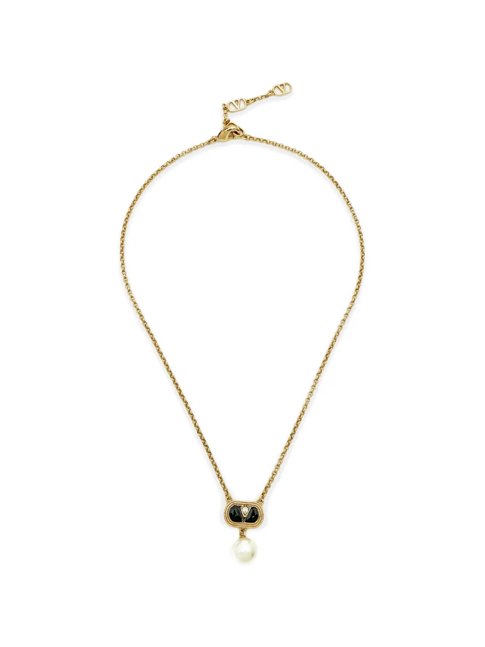 Valentino Garavani Pre-Owned VLogo faux-pearl necklace - Oro