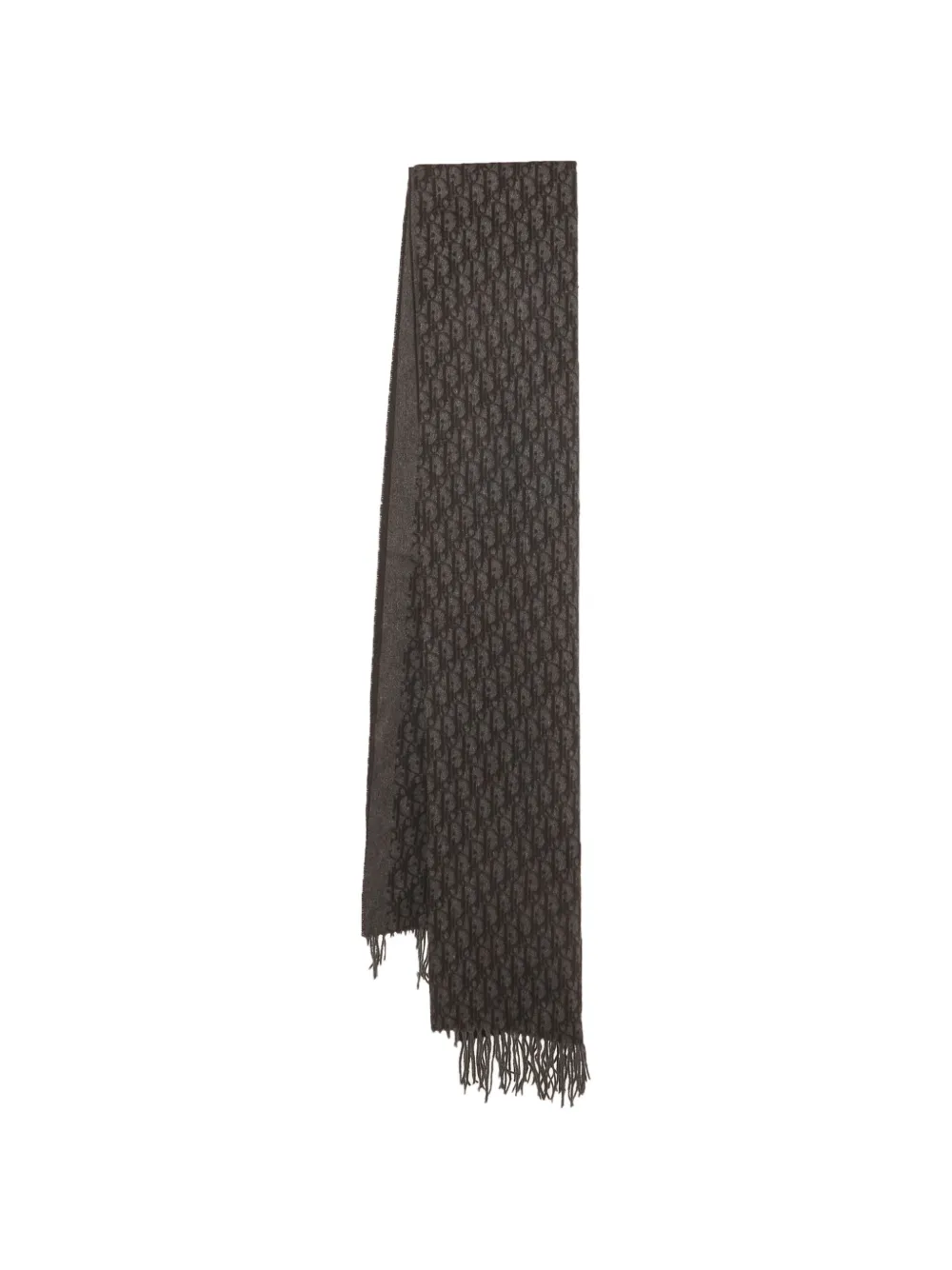 Christian Dior Pre-Owned Oblique tasseled-ends scarf - Grau