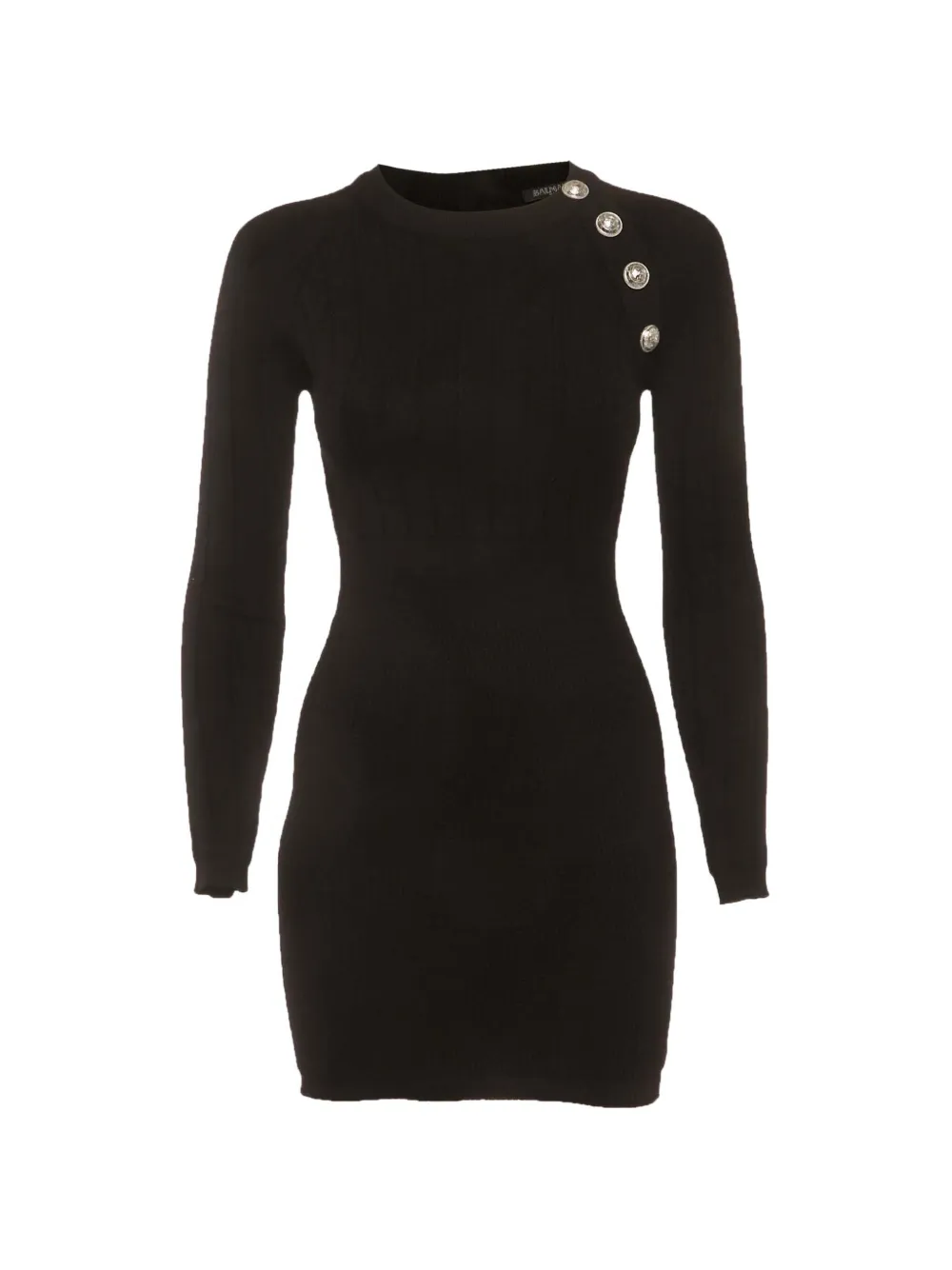 Balmain Pre-Owned Geripptes Minikleid mit Reißverschluss - Schwarz