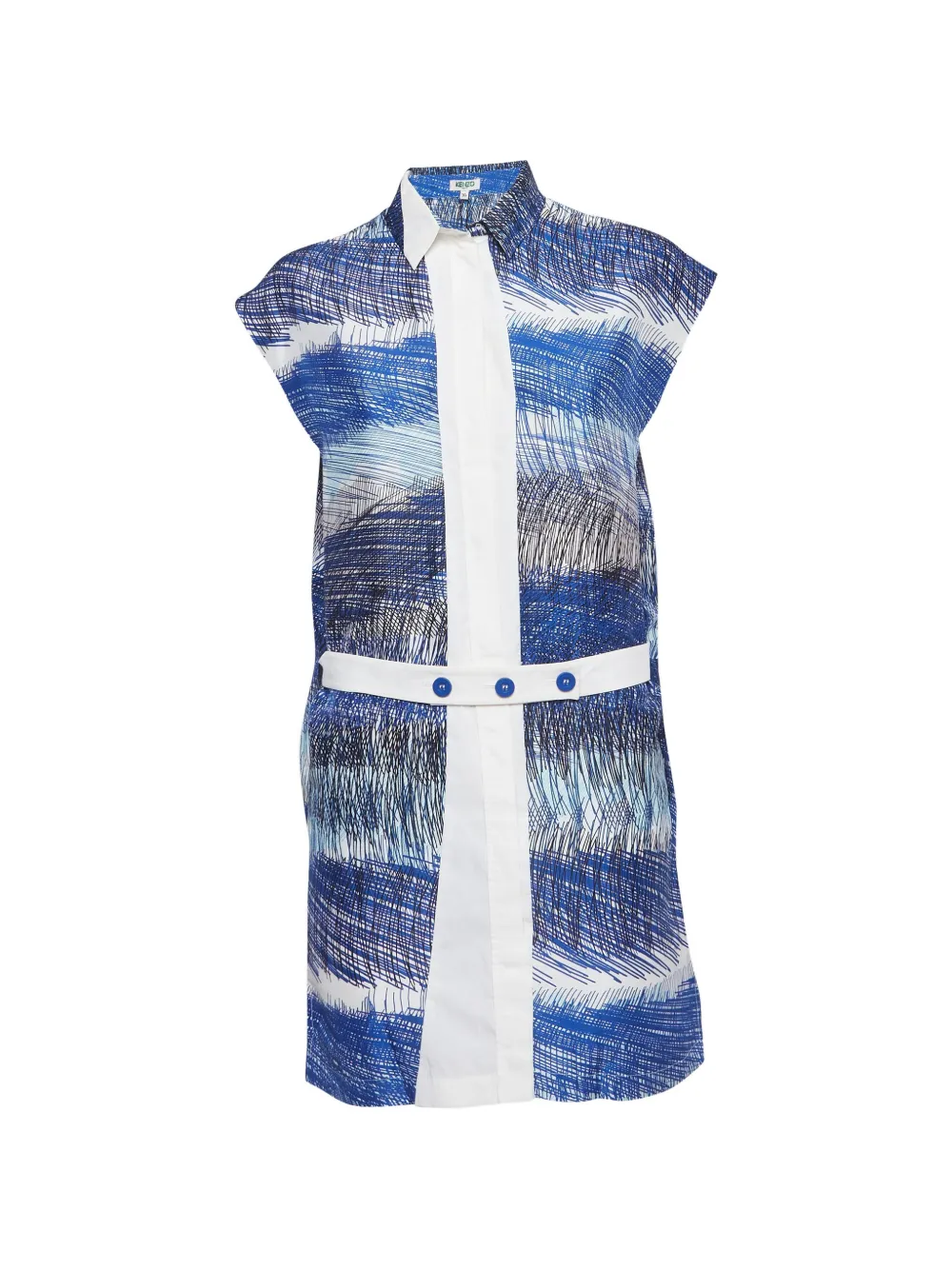 Kenzo Pre-Owned abstract-print mini shirt dress - Blu