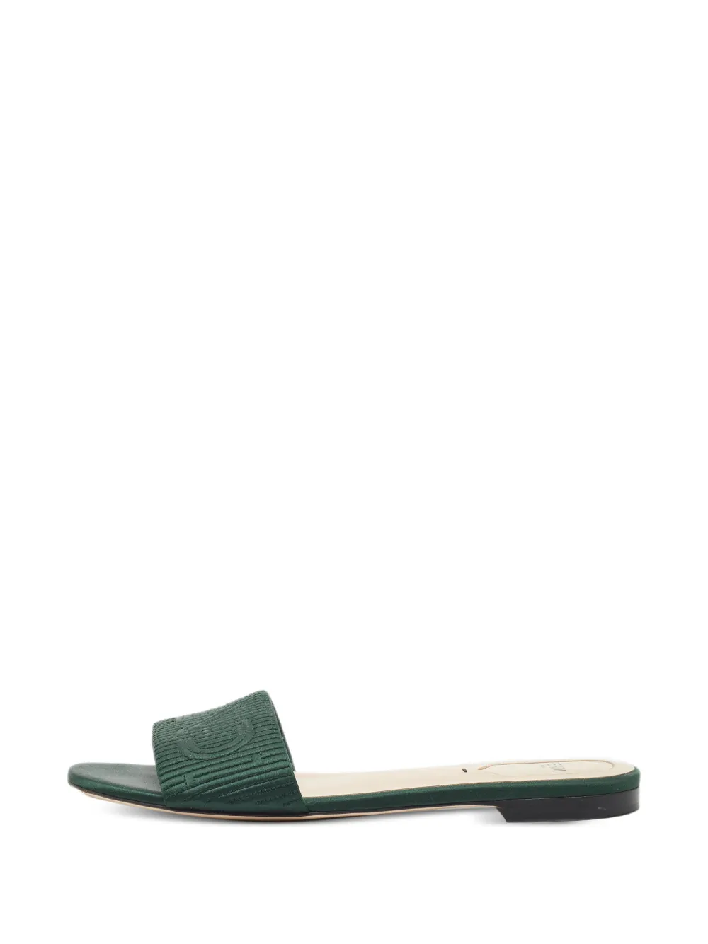 Fendi Pre-Owned logo-motif slides - Verde