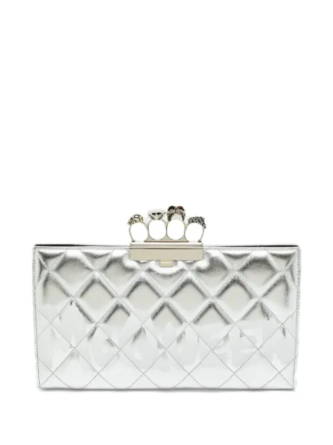 Alexander McQueen Pre-Owned Jewelled Knuckle quilted clutch bag