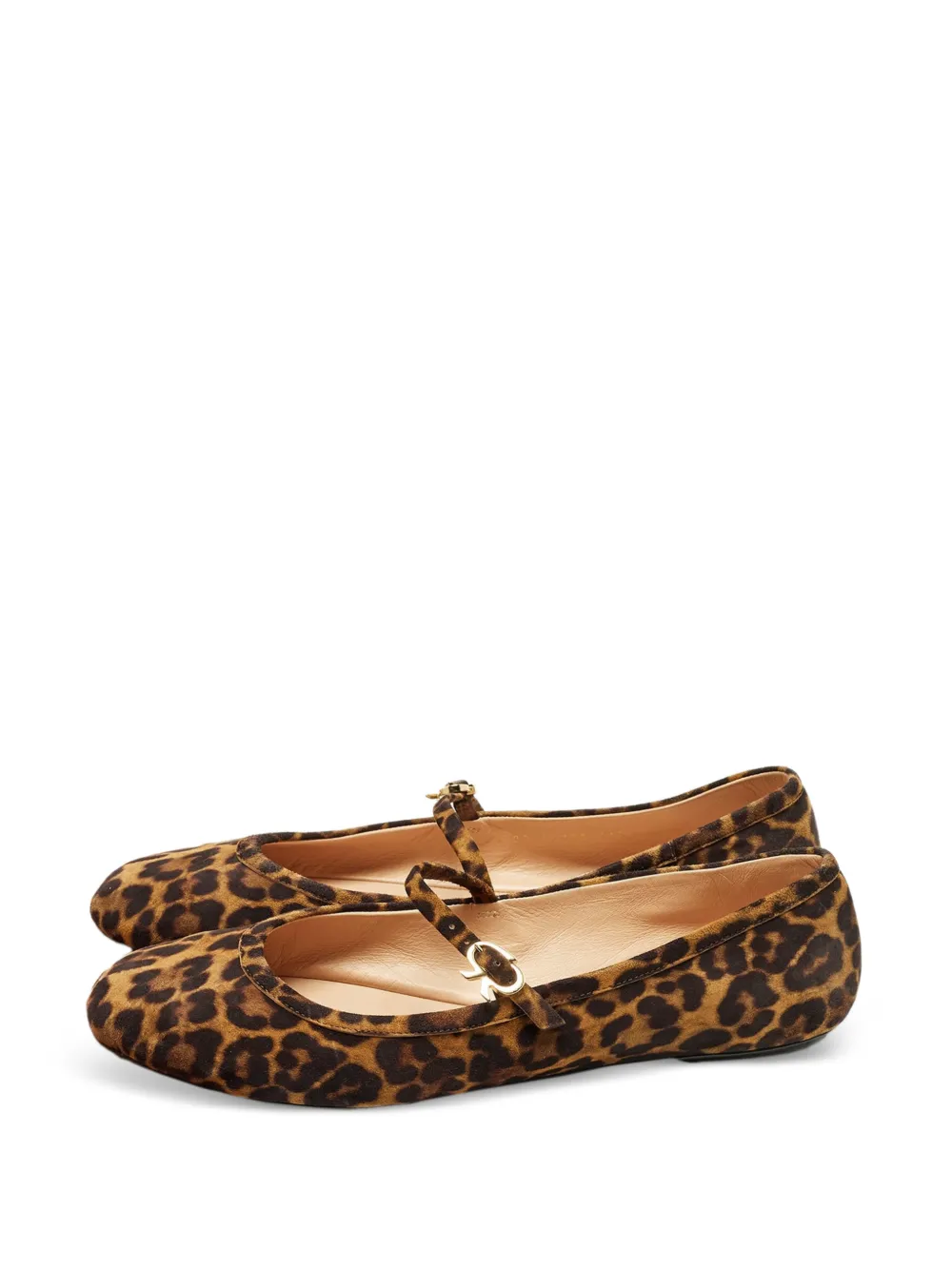 Gianvito Rossi leopard-print ballet flats - Braun