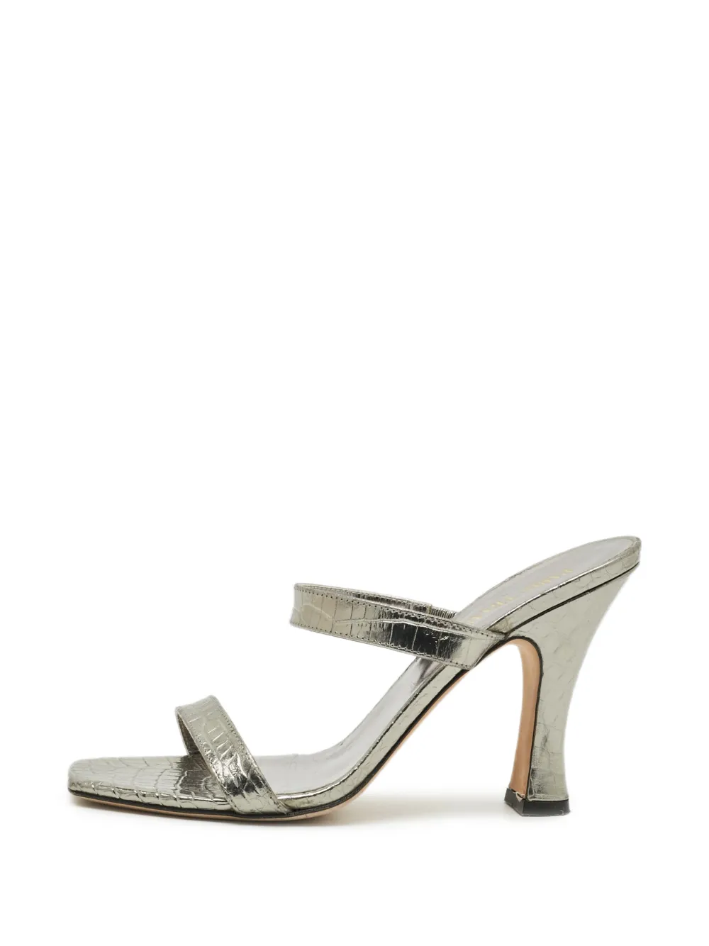 Paris Texas croc-embossed open-toe sandals - Silber