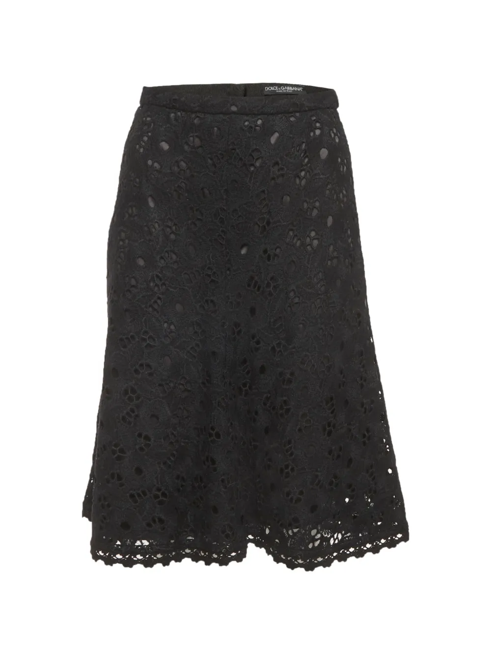 Pre-owned Dolce & Gabbana Mini Lace Skirt In Black