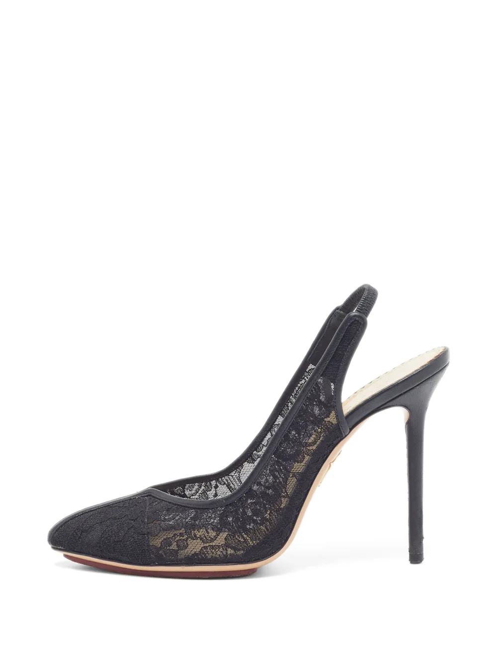 Charlotte Olympia lace slingback pumps - Nero