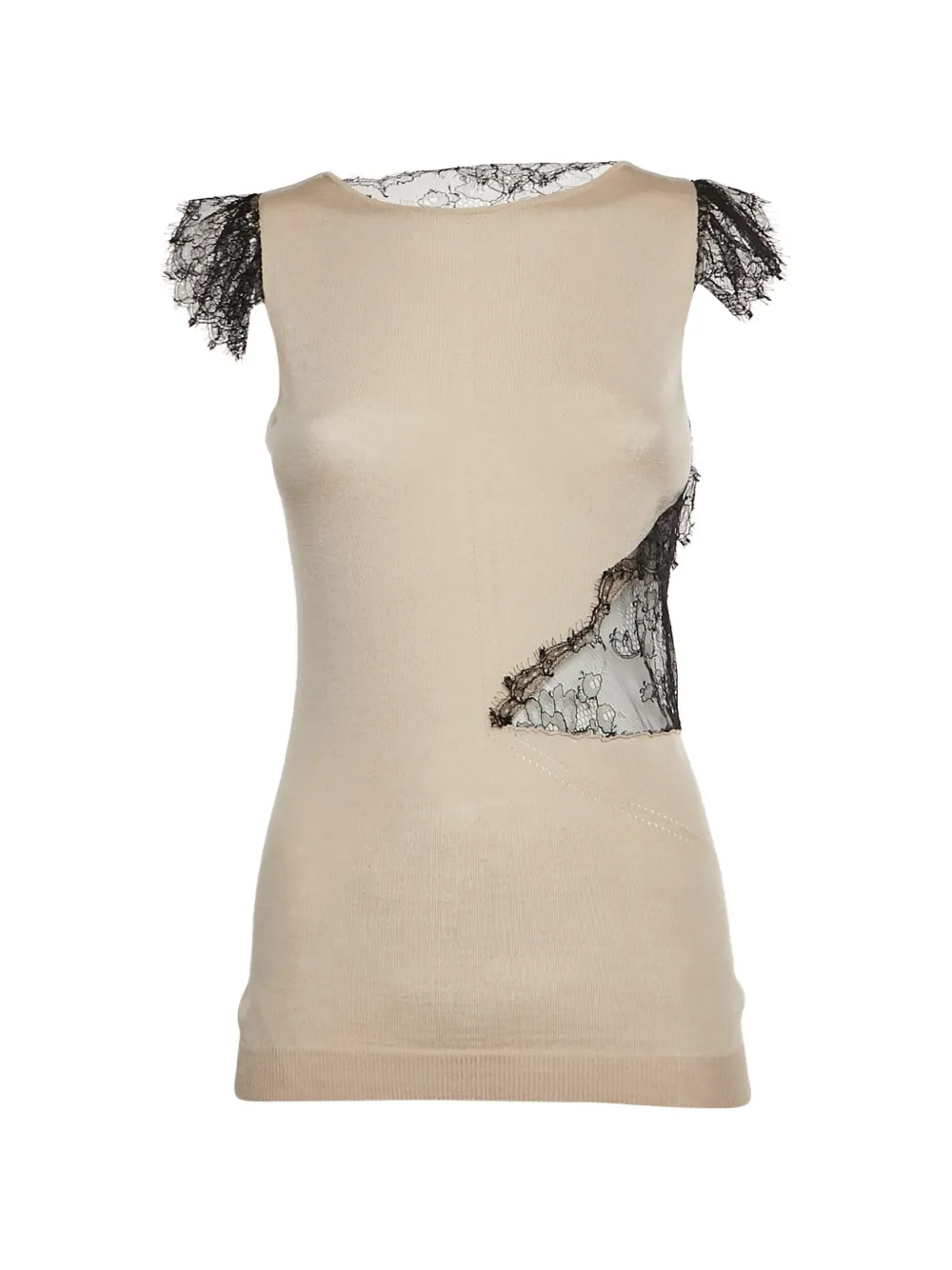 Valentino Garavani Pre-Owned lace knit tank top - Toni neutri