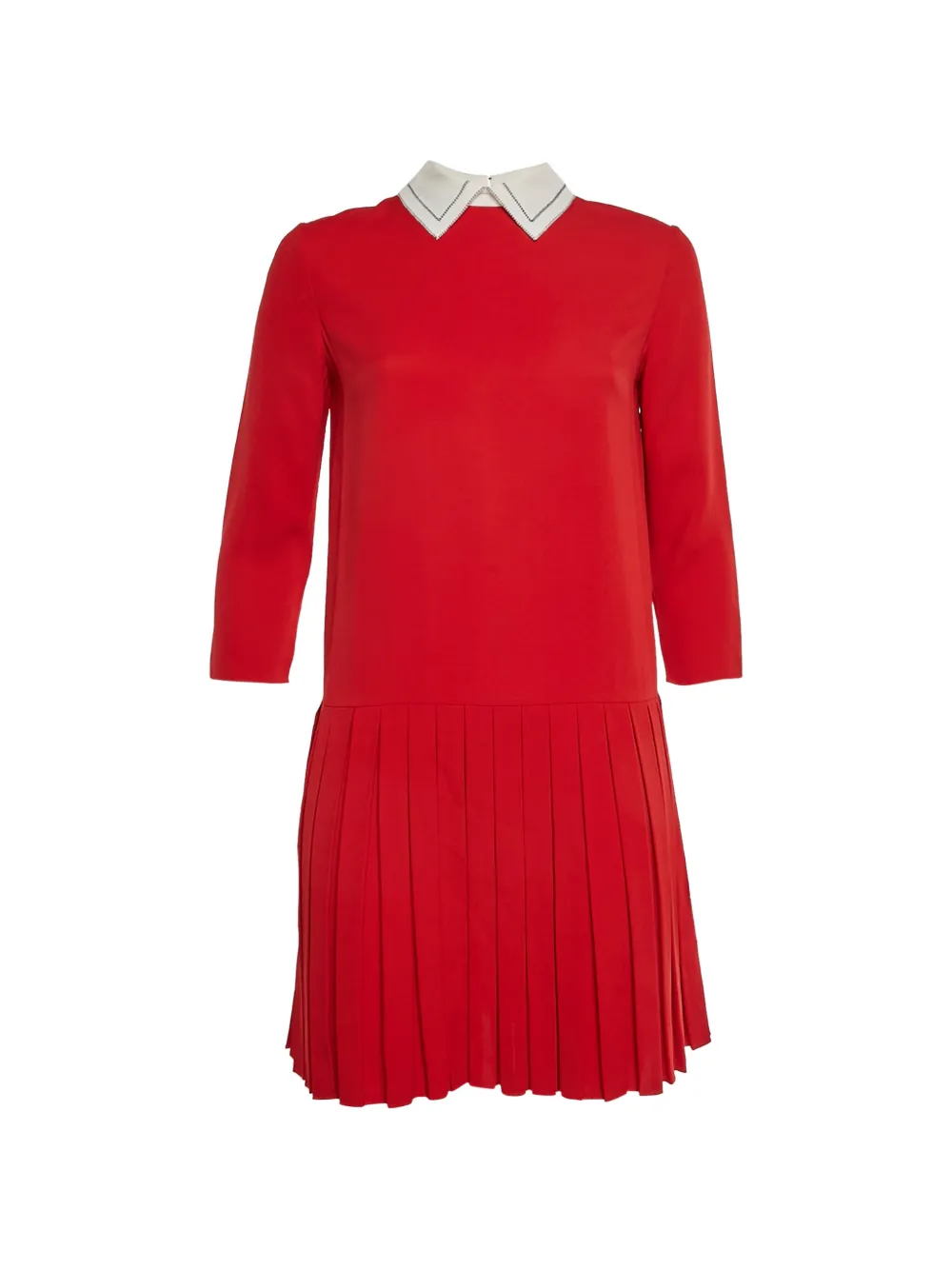 Christian Dior Pre-Owned pleated crepe mini dress - Rosso