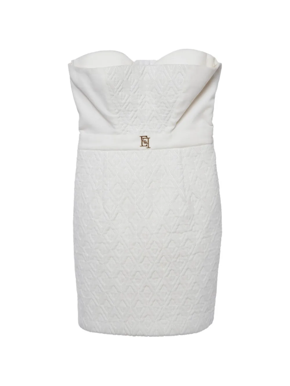 Elisabetta Franchi quilted strapless mini dress - Bianco