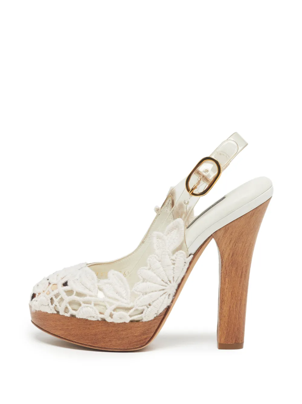 Dolce & Gabbana Pre-Owned floral-lace sandals - Bianco
