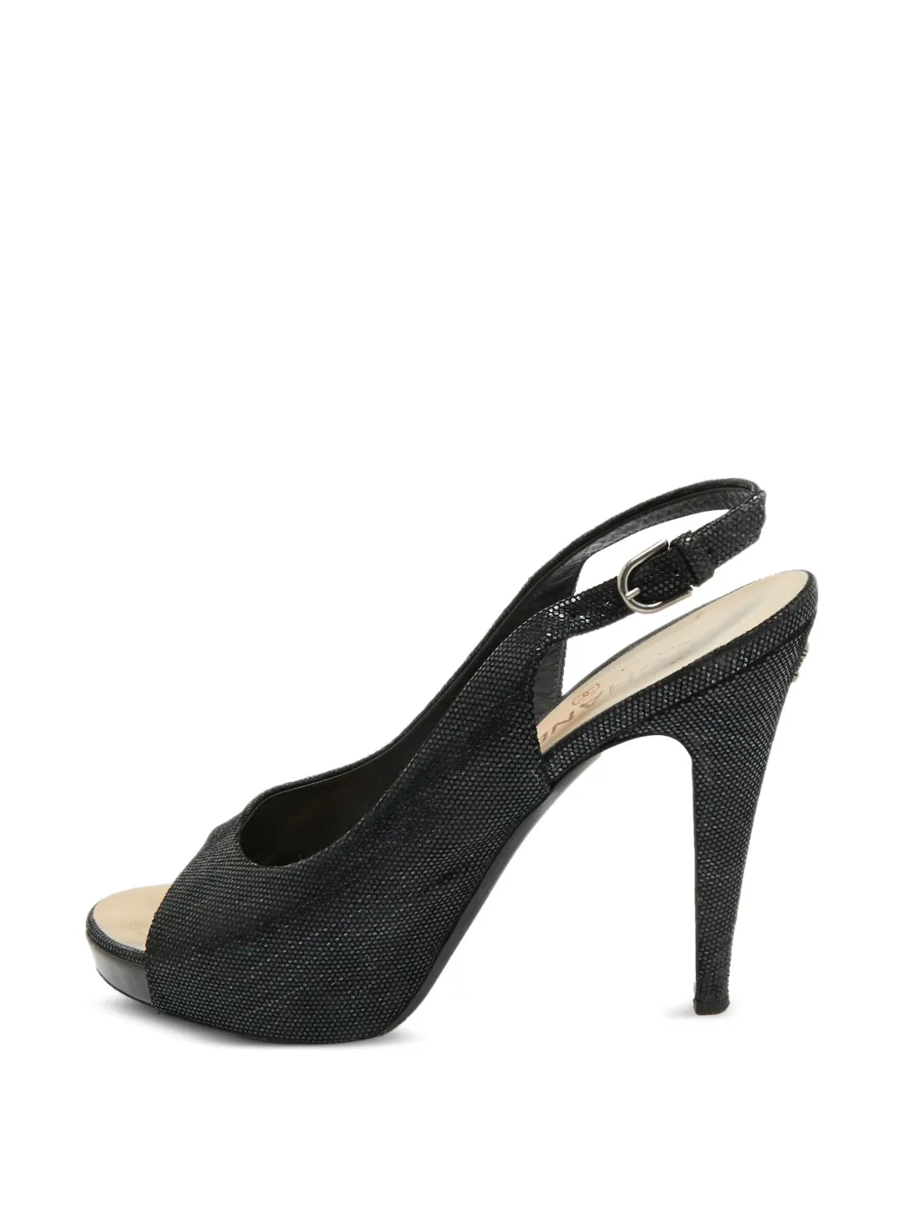 CHANEL Pre-Owned open-toe slingback-strap pumps - Schwarz