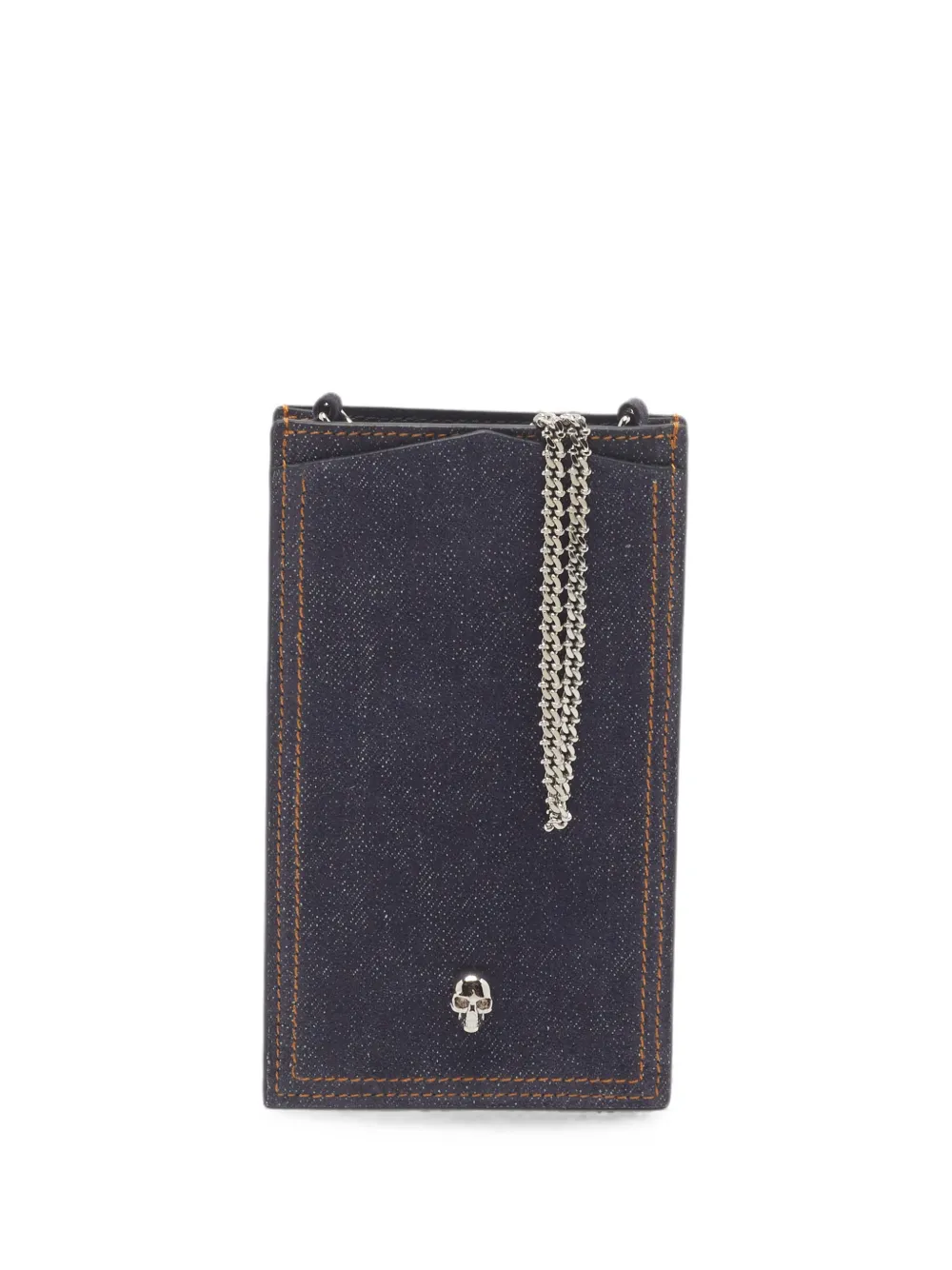 Alexander McQueen Pre-Owned Skull denim phone-case pouch - Blue