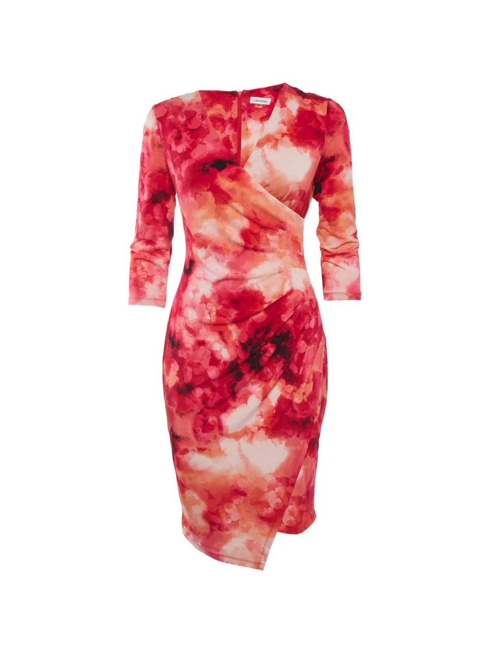 Calvin Klein floral-pattern asymmetric dress - Rot