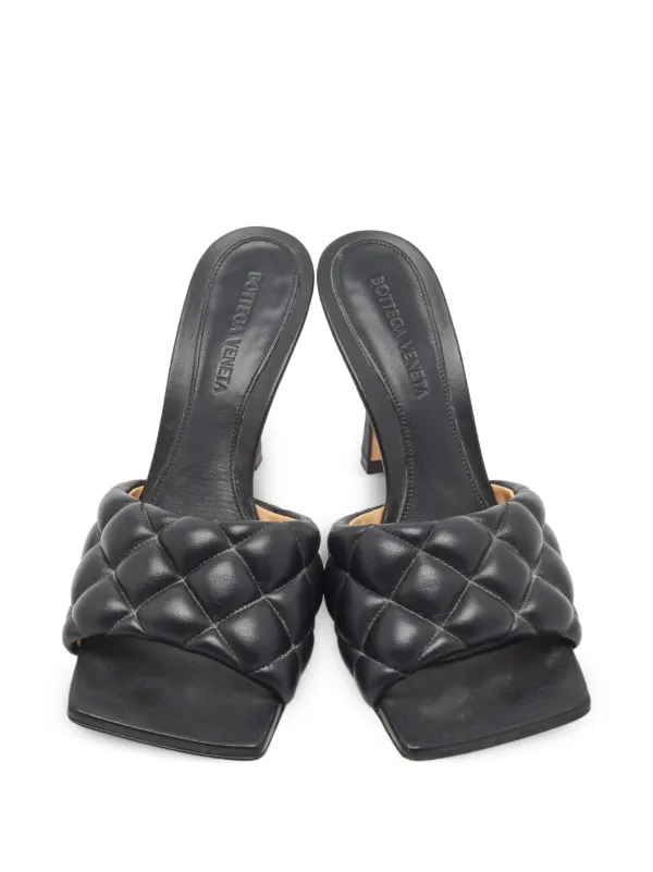 【現行品】BOTTEGAVENETA ボッテガヴェネタ LIDO リド ヒール Bottega Veneta Pre-Owned Lido パデッドサンダル | ブラック