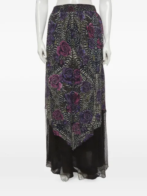 Just Cavalli Vintage floral-print tulle-panelled maxi skirt