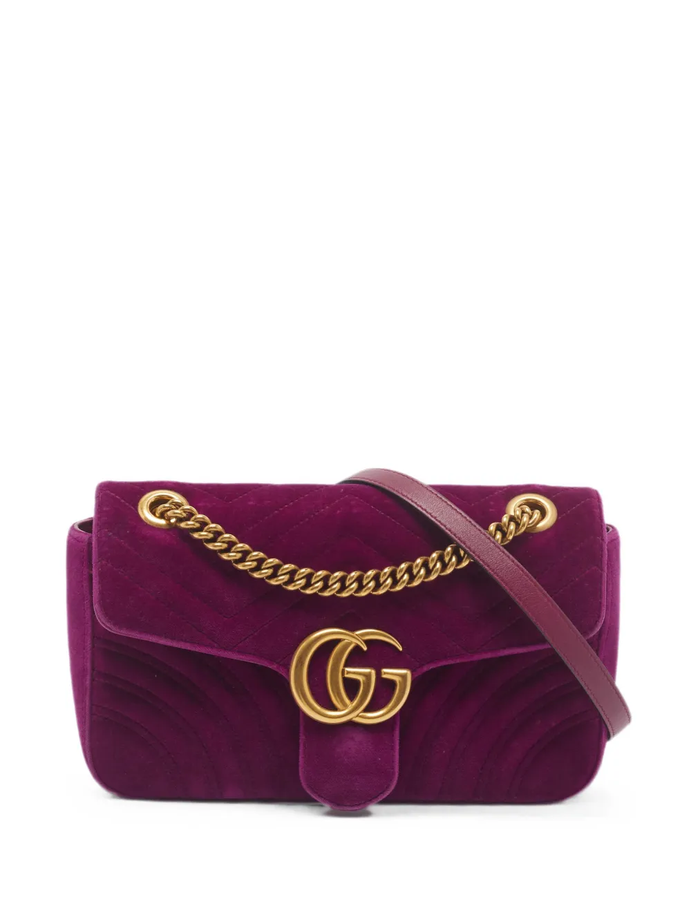 Gucci Pre-Owned small GG Marmont velvet shoulder bag - Viola