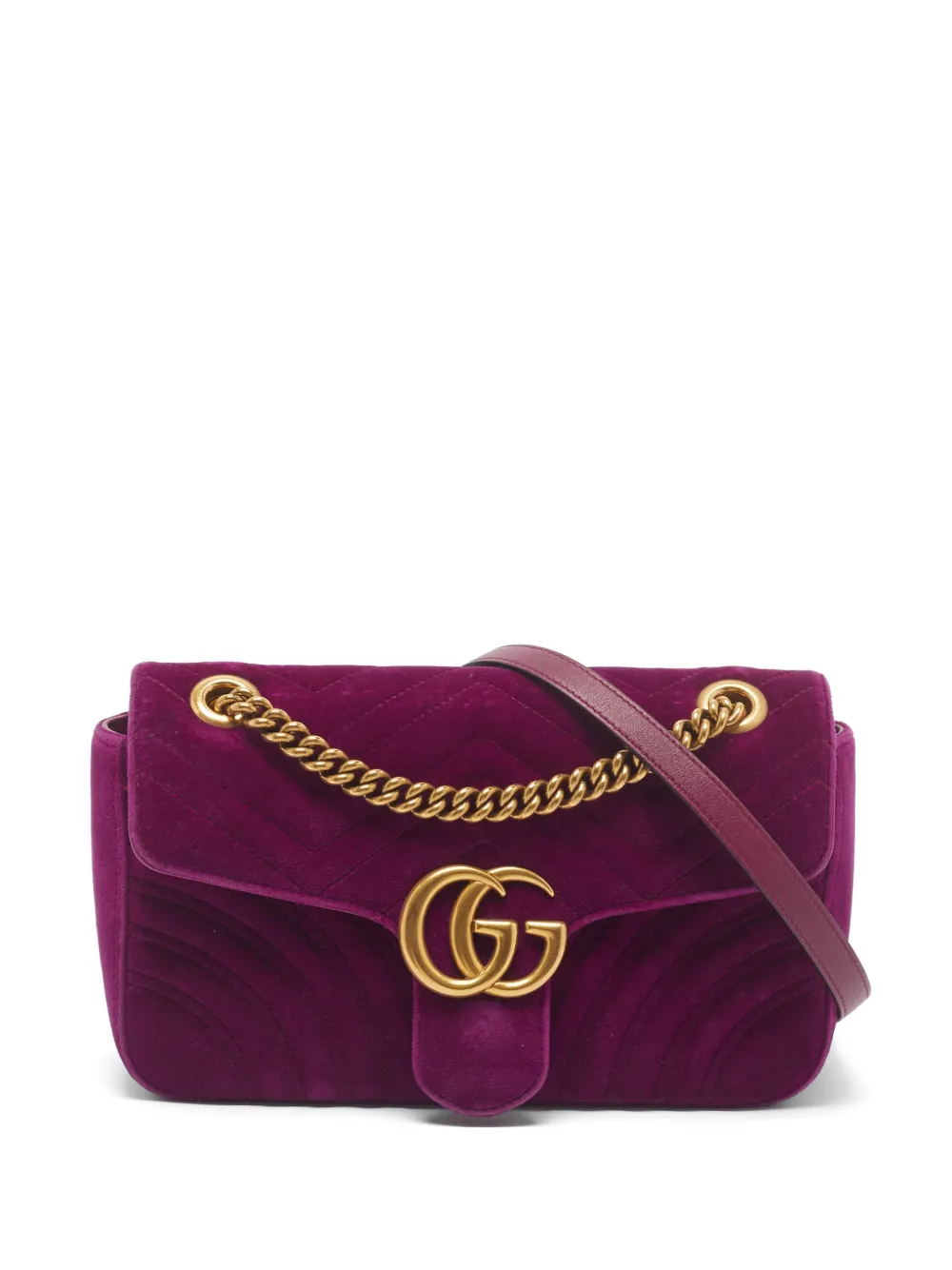 Gucci Pre-Owned small GG Marmont velvet shoulder bag - Viola