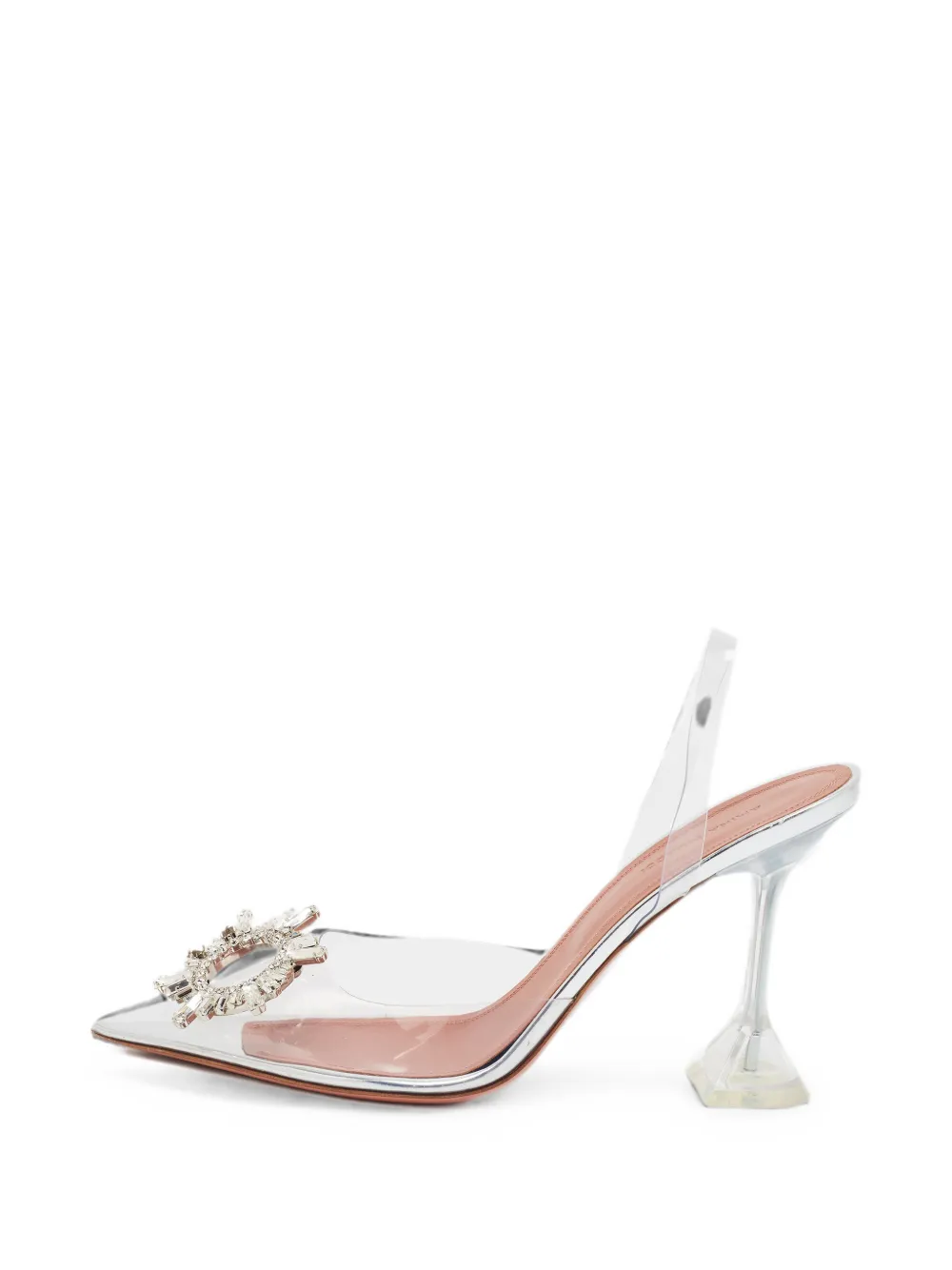 Amina Muaddi Begum sculptural heel slingback pumps - Bianco