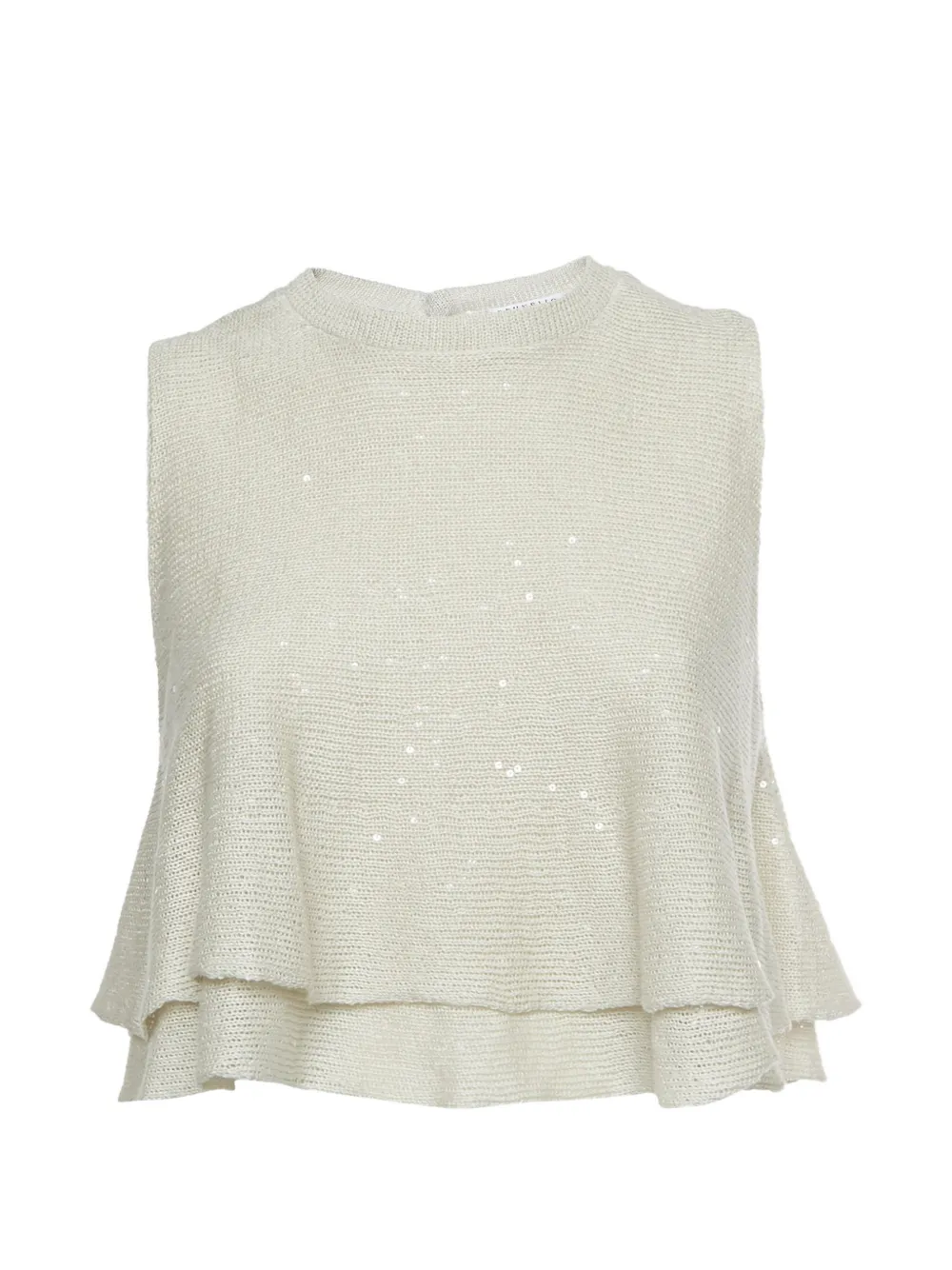 Brunello Cucinelli sequin flared top - Nude
