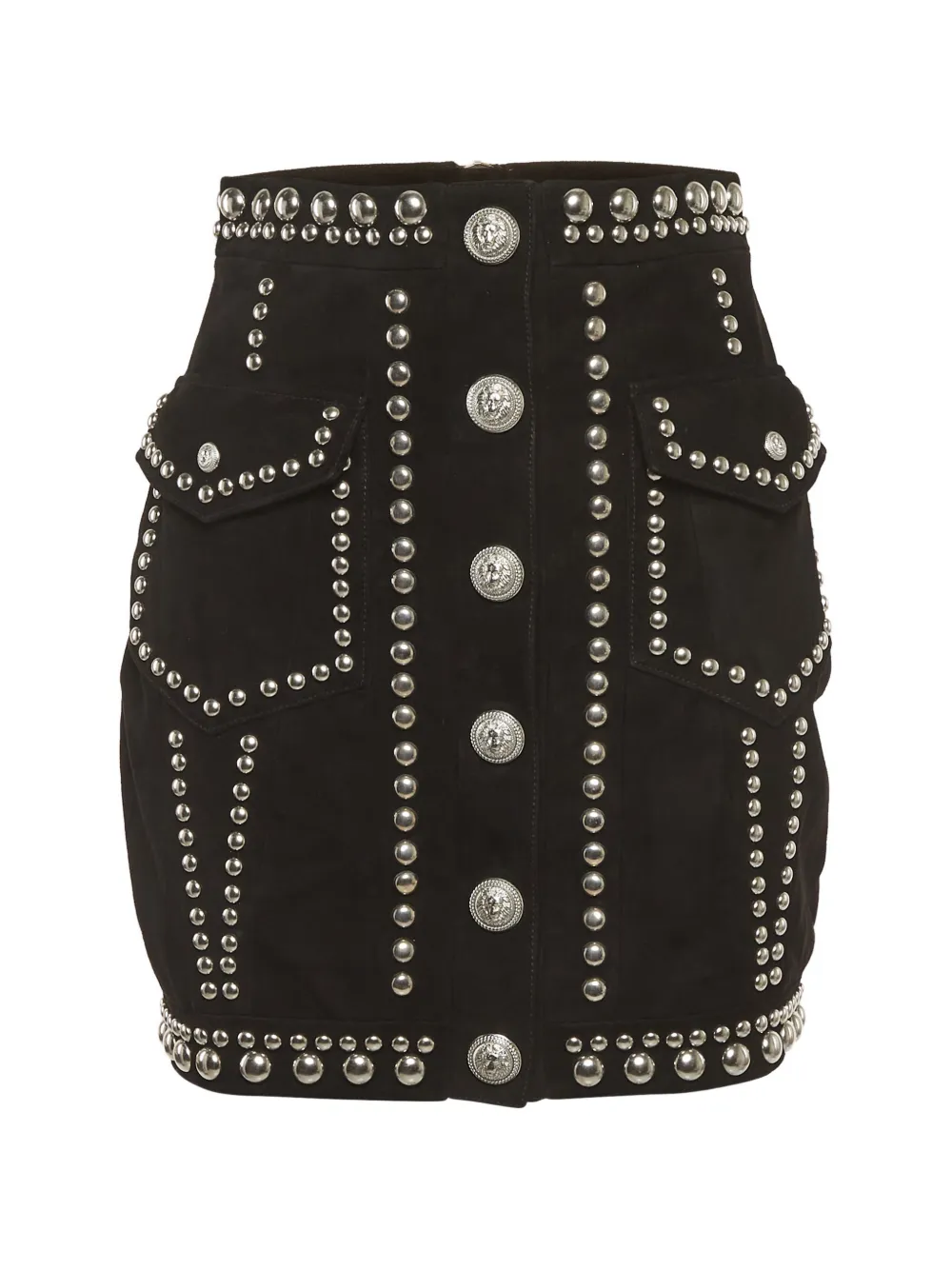 Balmain Pre-Owned studded mini skirt - Nero
