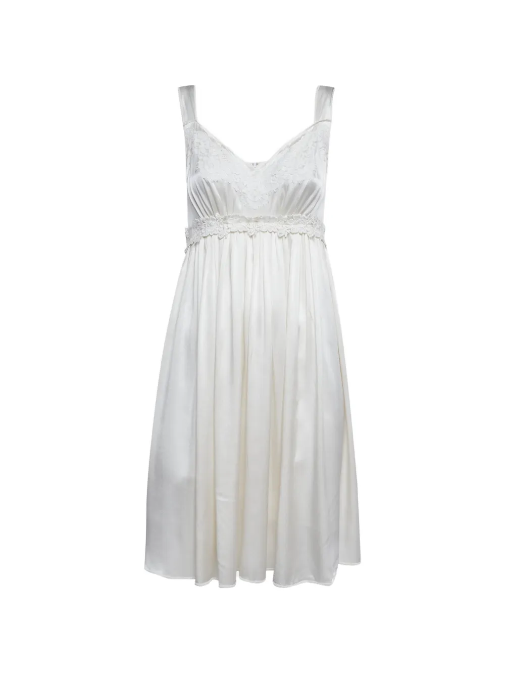 Dolce & Gabbana Pre-Owned lace-trimmed midi dress - Weiß