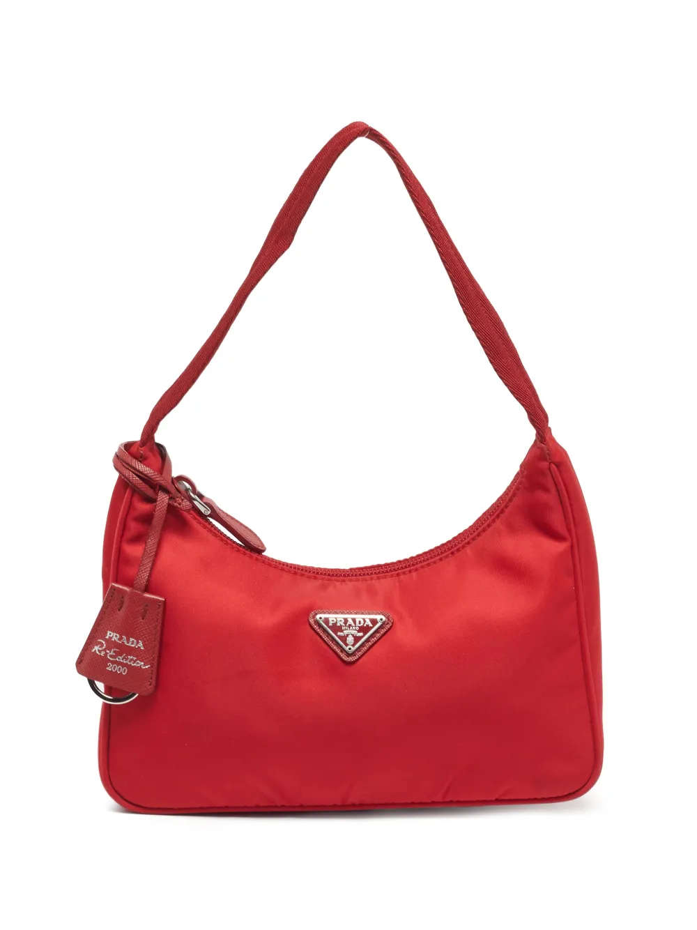 Prada Pre-Owned Re-Edition 2000 logo-detail shoulder bag - Rosso