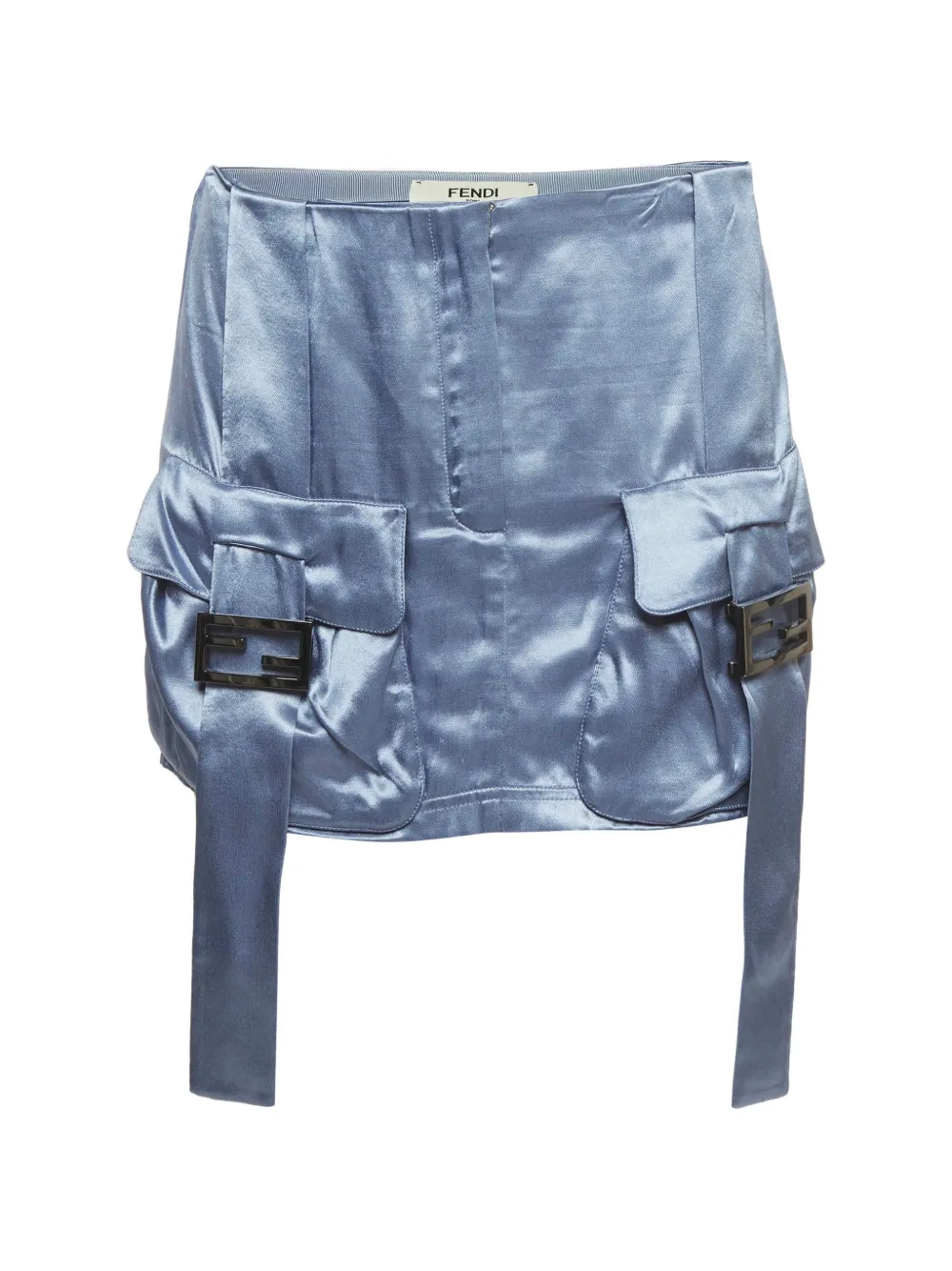 Fendi Pre-Owned satin cargo mini skirt - Blu