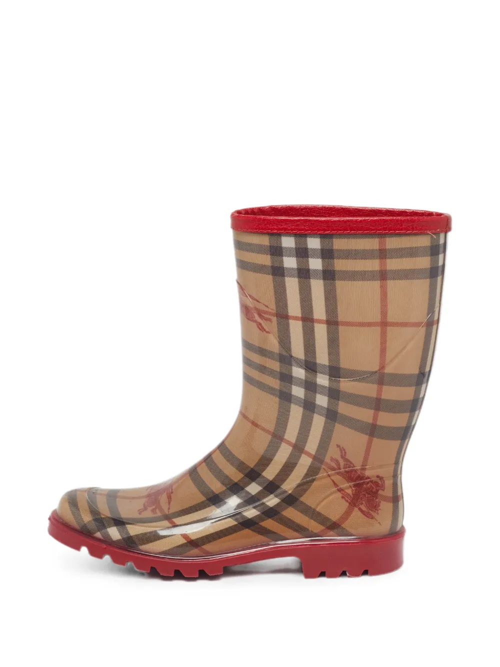 Burberry Pre-Owned Haymarket Equestrian Knight rain boots - Bianco