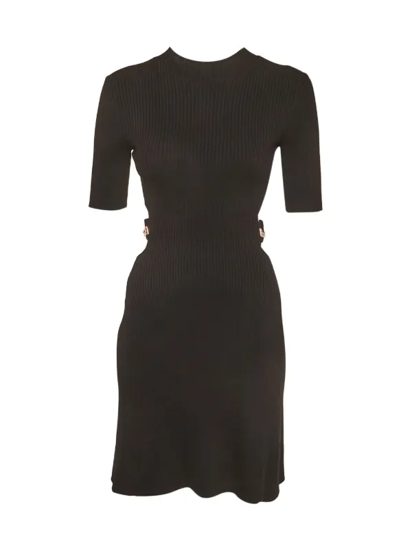 maje black cut out dress Maje Knitted cut-out Midi Dress | Black