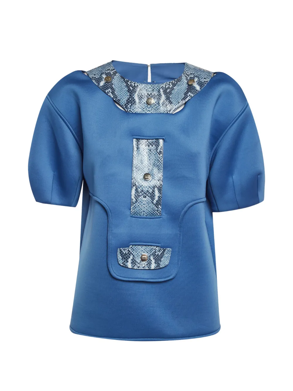 Elisabetta Franchi snake-print short-sleeve T-shirt - Blu