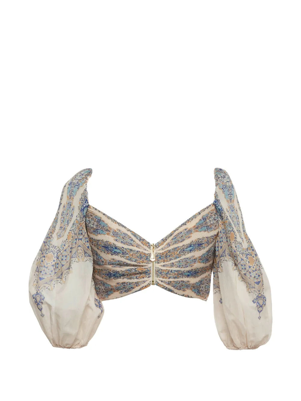 ZIMMERMANN zip-fastening crop top - Nude