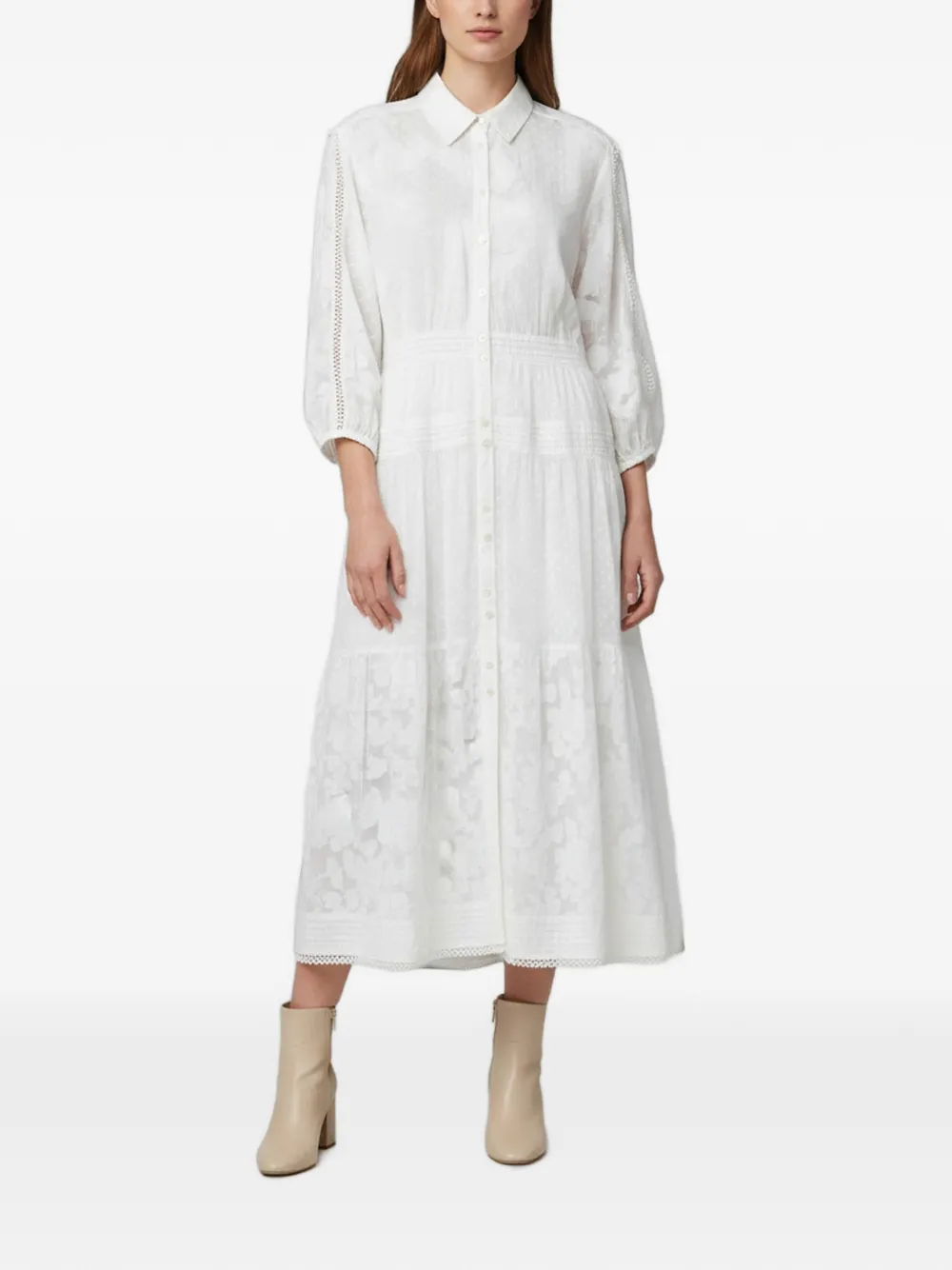 Maje buttoned midi dress - Bianco