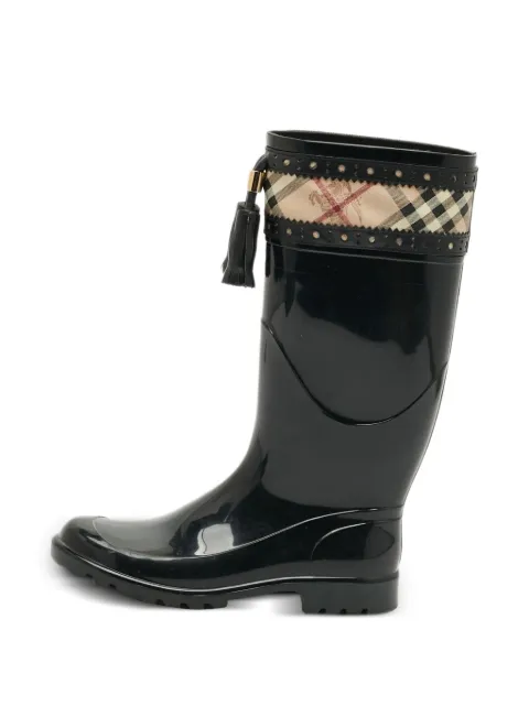 Burberry Pre-Owned check tassel rain boots